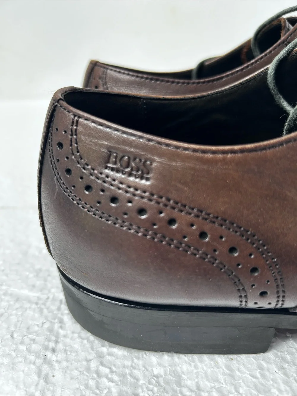 Hugo Boss Men's Dark Brown Wingtip Derby Shoes